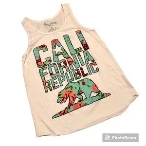 Bowery Supply Company California Republic Floral Graphic‎ Tank Loose Fit. Gym